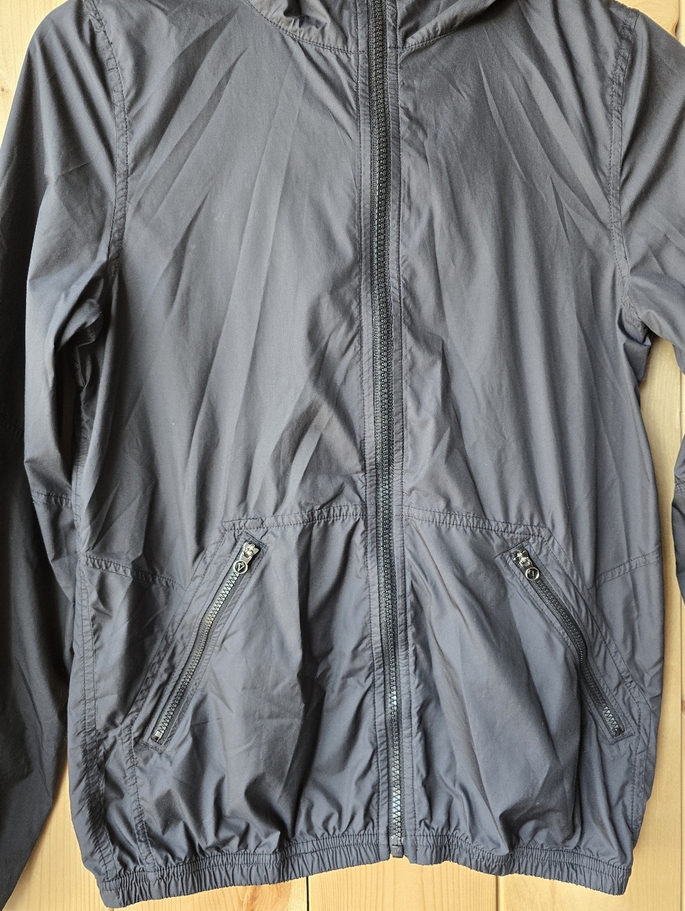 Ivivva Windbreaker Black Jacket Zip Up Hooded Youth Size 14 - Picture 2 of 6